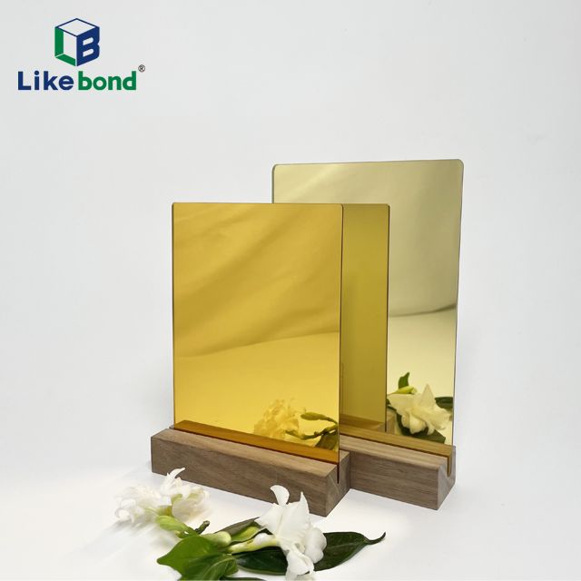 Back Coating Light Gold Mirrored Acrylic Mirrors