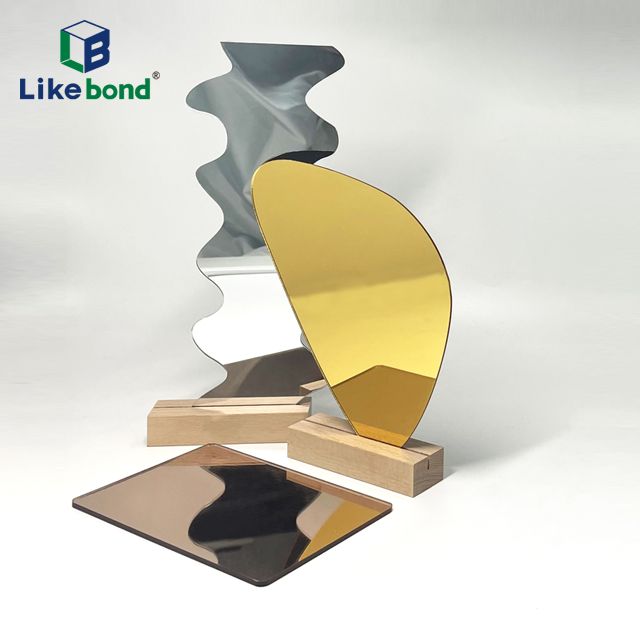 Back Coating Light Gold Mirrored Acrylic Mirrors