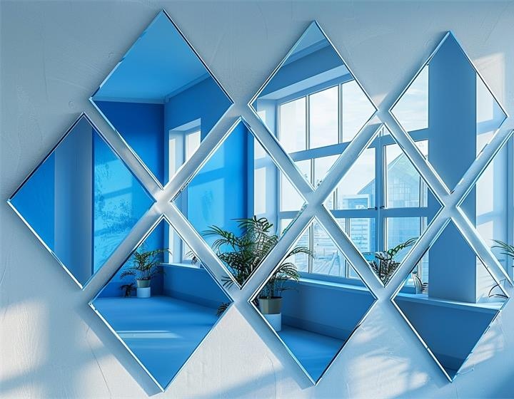 acrylic wall mirror blue