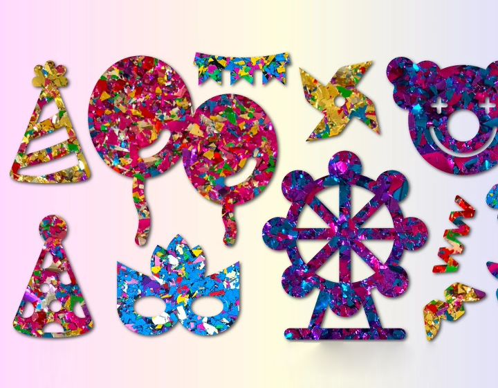 Glitter acrylic sheet decoration