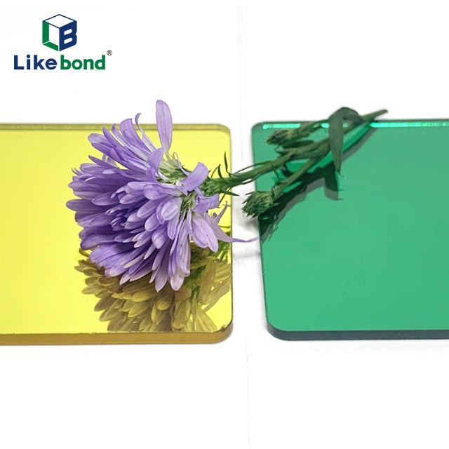 Green Acrylic mirror sheet with Grey coating