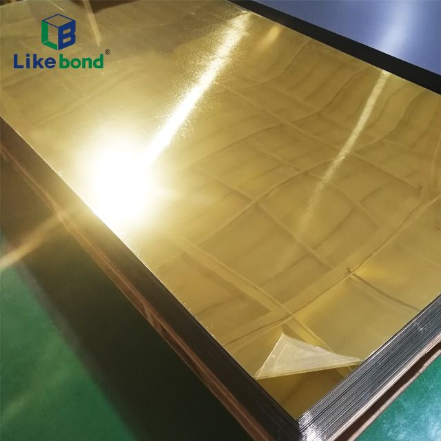 Back Coating Light Gold Mirrored Acrylic Mirrors