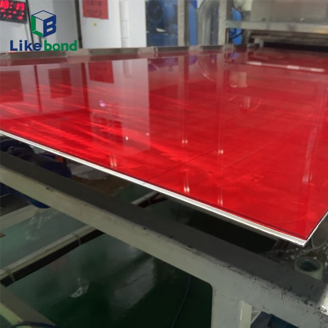Red Acrylic Mirror Sheet Adhesive 4x8​