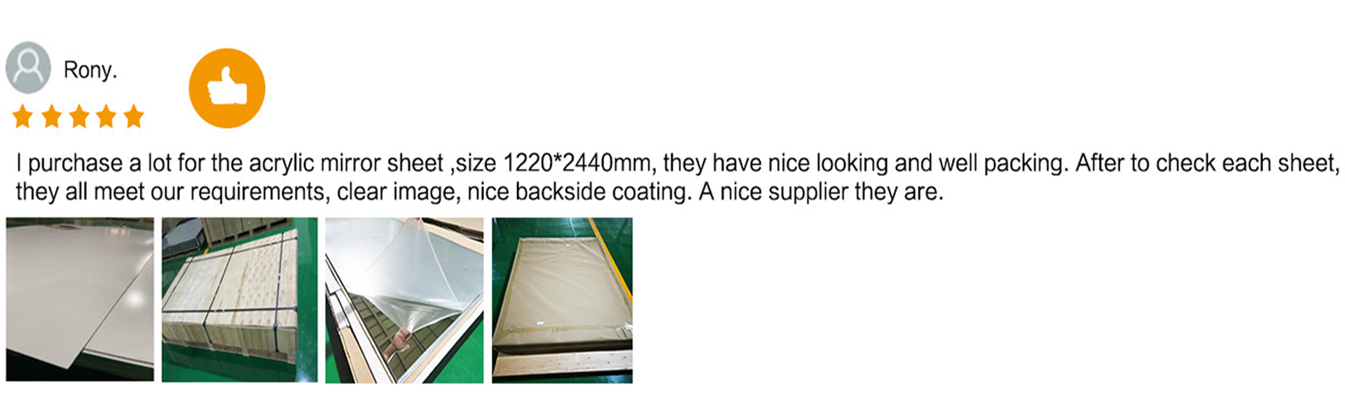 acrylic mirror Client Feedback