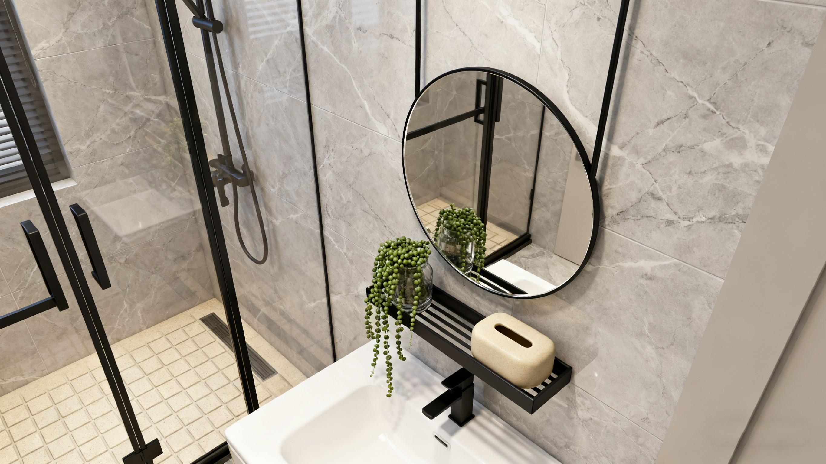 bathroom plastic cabinet with mirror